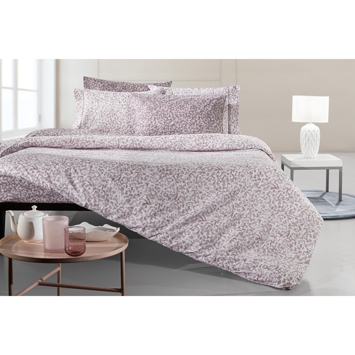 Set lenjerie de pat 4 piese, Guy Laroche, 240x265cm, 100% bumbac percal, multicolor