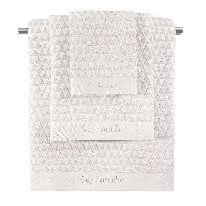 Set prosoape Guy Laroche, 3 piese, bumbac, alb, 30x50cm, 50x90cm, 70x140cm