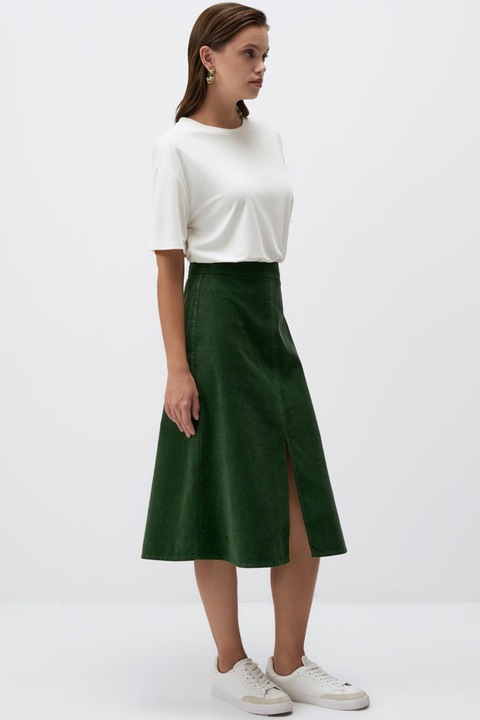 JIMMY KEY, Fusta midi evazata, Verde