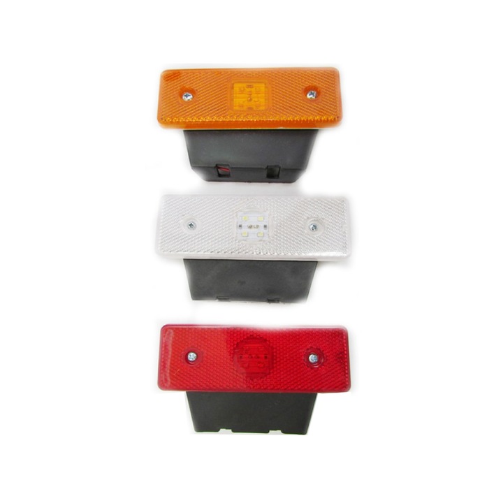 Lampa Laterala Cu 4 LED SMD idealStore, Tensiune 12V, Culoare Rosu, Fara Suport de Prindere