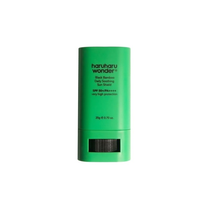 Crema calmanta sub forma de stick, cu extract de bambus negru (SPF 50+ / PA++++), Haruharu Wonder, 20 gr