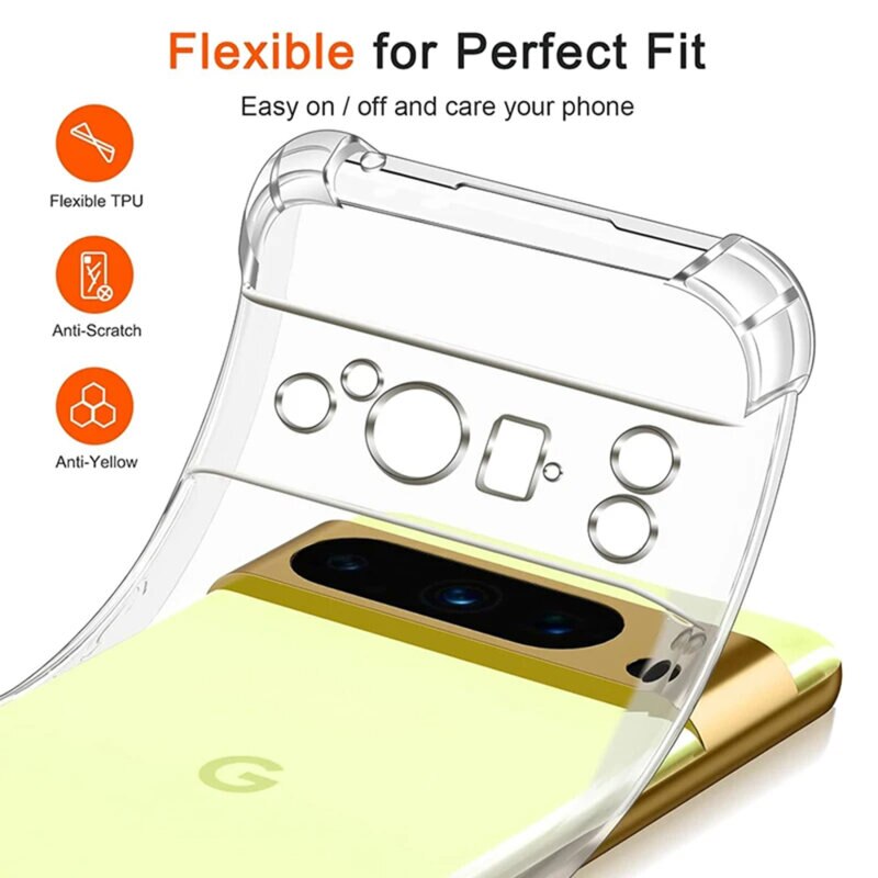 BestCase® Husa Pentru Google Pixel 9 Pro XL, Anti Shock 1.5MM, Protectie camera si ecran, Transparent