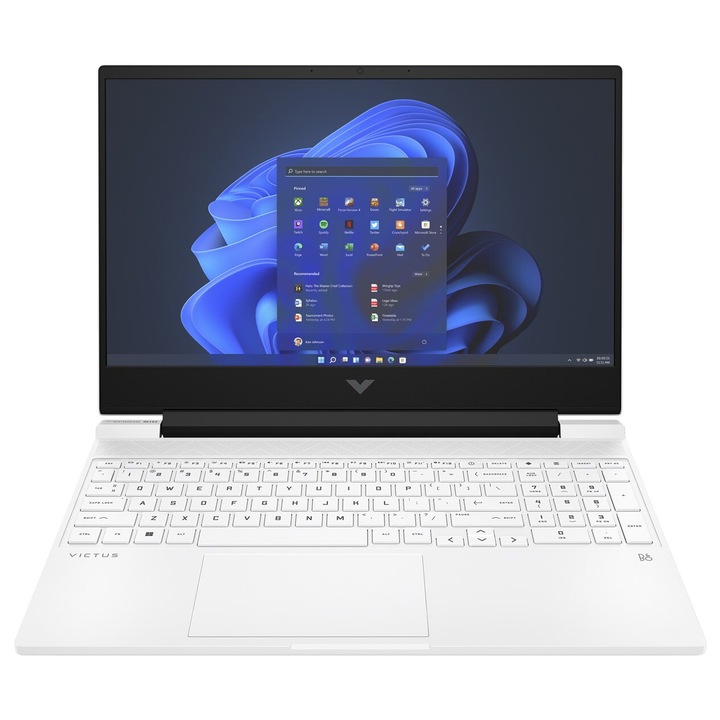 HP Victus Gaming 15 Laptop, 15,6" Full HD IPS, AMD Ryzen™ 5 8645HS akár 5 GHz-ig, 16 GB RAM DDR5 5600MHz, 512 GB SSD, NVIDIA® GeForce® RTX 4050 6 GB, Windows 11 Home, fehér