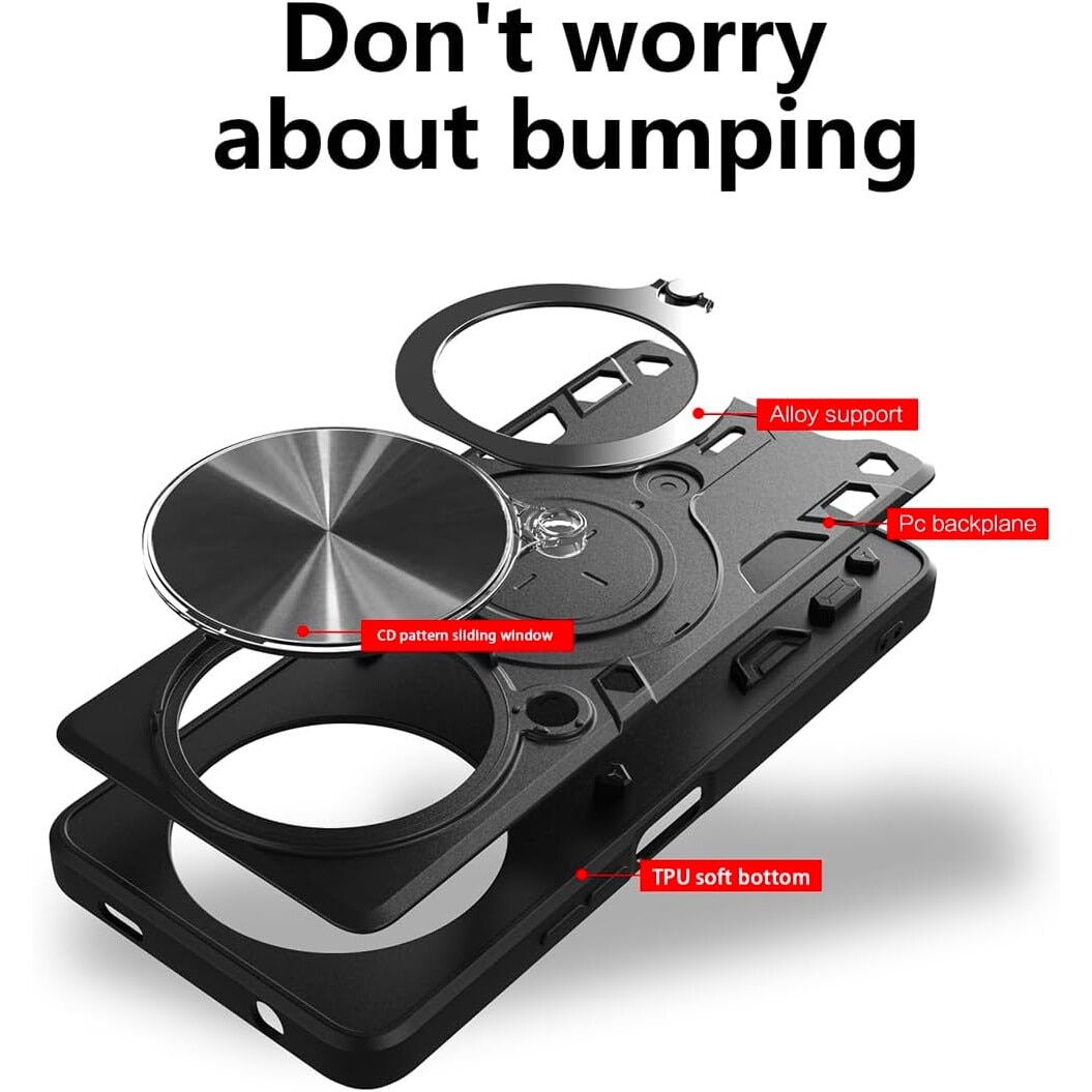 Husa pentru Honor Magic 7 Lite cu protectie pentru camera si suport magnetic integrat Ring Shockproof Mov