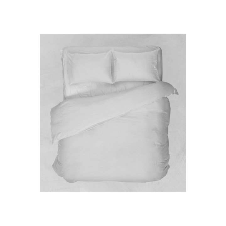 Cearceafuri de pat, Viopros, Yperdiplo, 220x260cm, alb, 60% bumbac, 40% poliester
