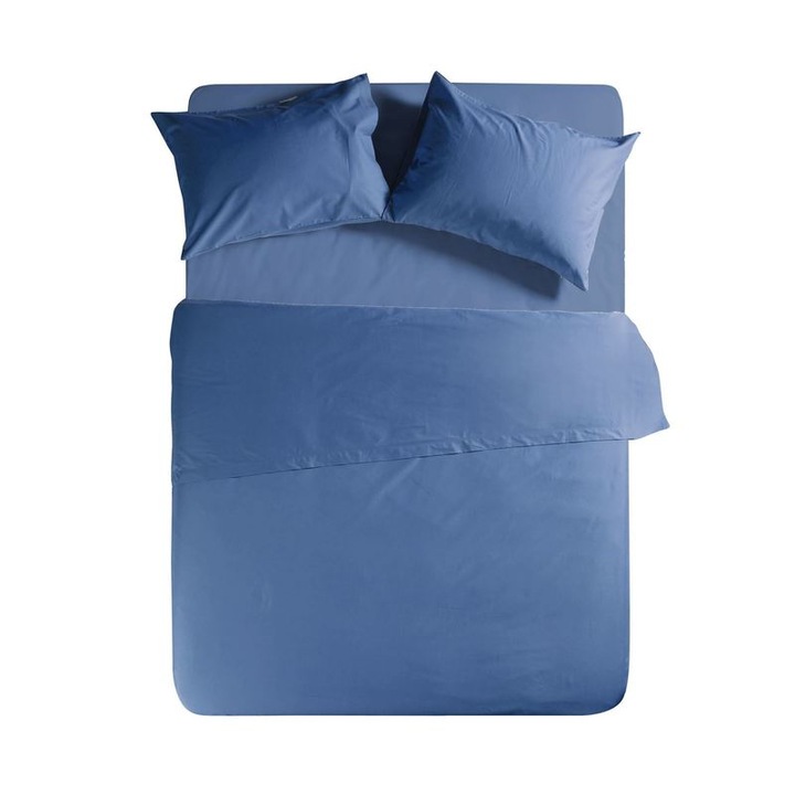 Cearceaf de pat, Nef-Nef, 100% bumbac, albastru indigo, 170x270cm