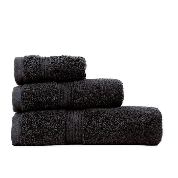 Set 3 prosoape de baie, Nef-Nef, Bumbac, 50x90 cm, Negru