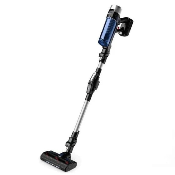 Aspirator vertical Rowenta X-Force Flex 9.60 Aqua RH20C4WO, 250 W, 100 air watts, 3 trepte putere, functie boost, perie cu iluminare LED, autonomie pana la 45 minute, gri & albastru