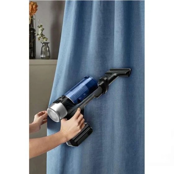 Aspirator vertical Rowenta X-Force Flex 9.60 Aqua RH20C4WO, 250 W, 100 air watts, 3 trepte putere, functie boost, perie cu iluminare LED, autonomie pana la 45 minute, gri & albastru