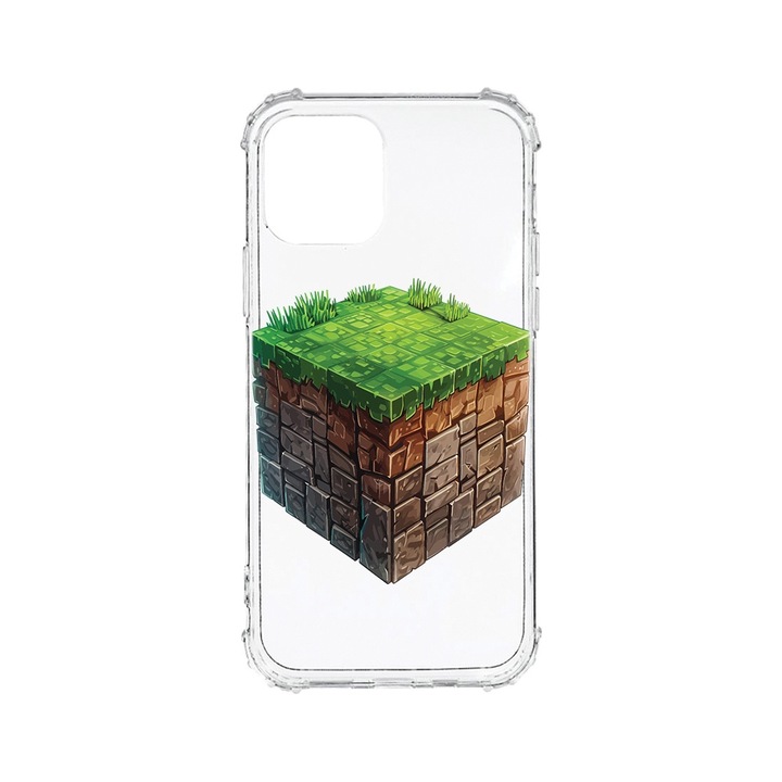 Силиконов калъф BestCase за Apple iPhone 12 Pro Max, Minecraft World, Air-Cushion Technology, 1.5MM Anti Shock, AS 1680