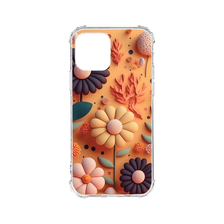 Силиконов калъф BestCase за Apple iPhone 12 Mini, Happy Flowers, Air-Cushion Technology, 1.5MM Anti Shock, AS 1149