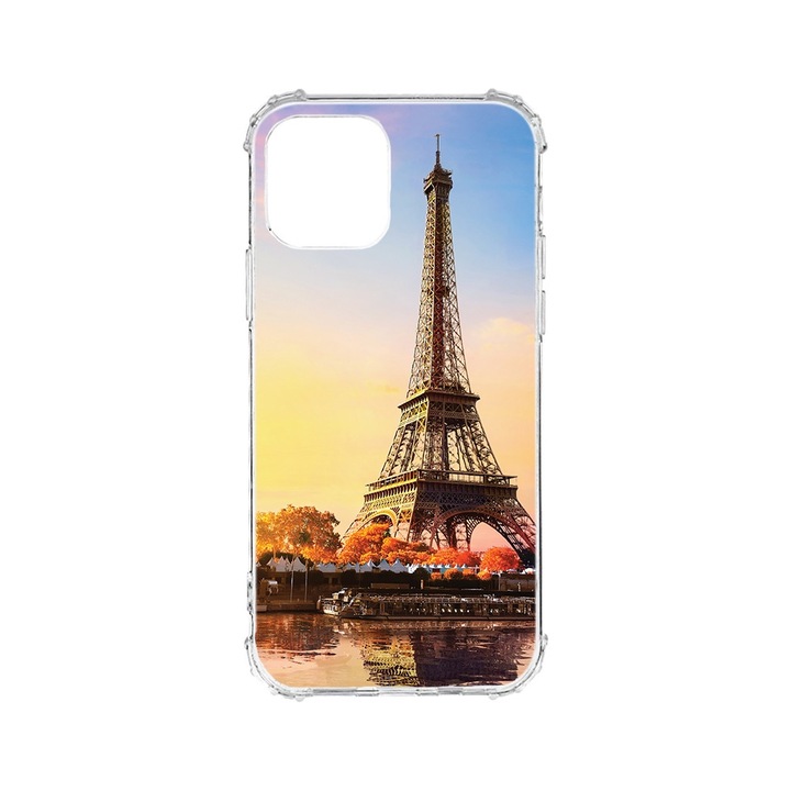 Силиконов калъф BestCase за Apple iPhone 12 Pro, Paris Eiffel Tower, Air-Cushion Technology, 1.5MM Anti Shock, AS 1372