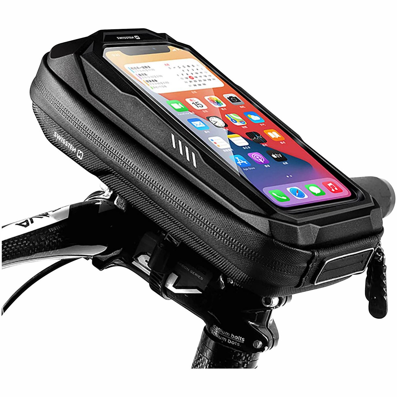 Suport Bicicleta Waterproof pentru telefon Swissten 4, Negru