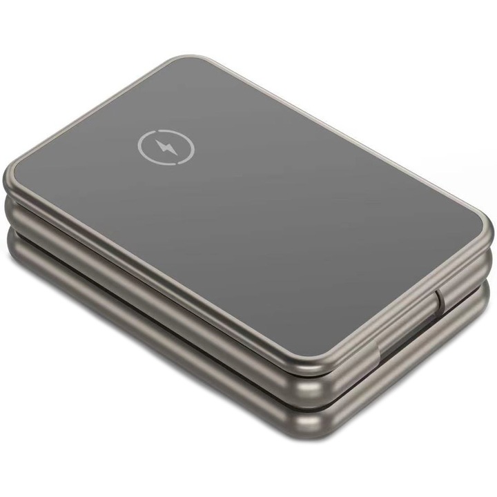 Incarcator Stand Wireless 3in1 Swissten 23W Aluminiu compatibil MagSafe, Gri