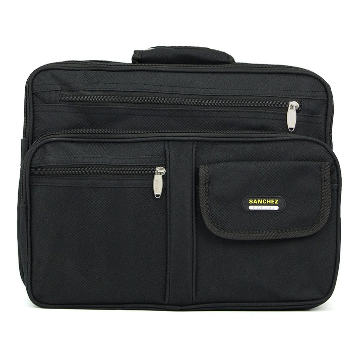 Férfi táska A4 Sanchez Casual, 2 rekeszes, fekete