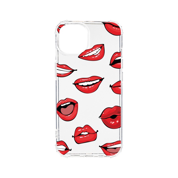 Силиконов калъф BestCase за Apple iPhone 13 Pro, Lips - Kiss Pattern, Air-Cushion Technology, 1.5MM Anti Shock, AS 1431