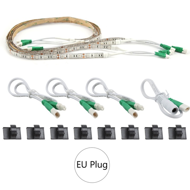 LED лента за растеж на растения, longziming, 20W, водоустойчива, 10mmx840mm, комплект от 4 броя