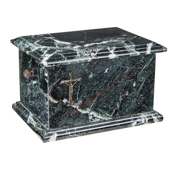 Urna de incinerare pentru cenusa, Remember Forever, piatra, negru/alb