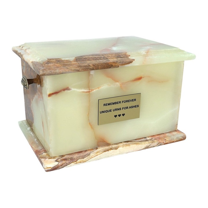 Urna de incinerare pentru cenusa din onix nou goala, S-VERDE-PLAIN-PN