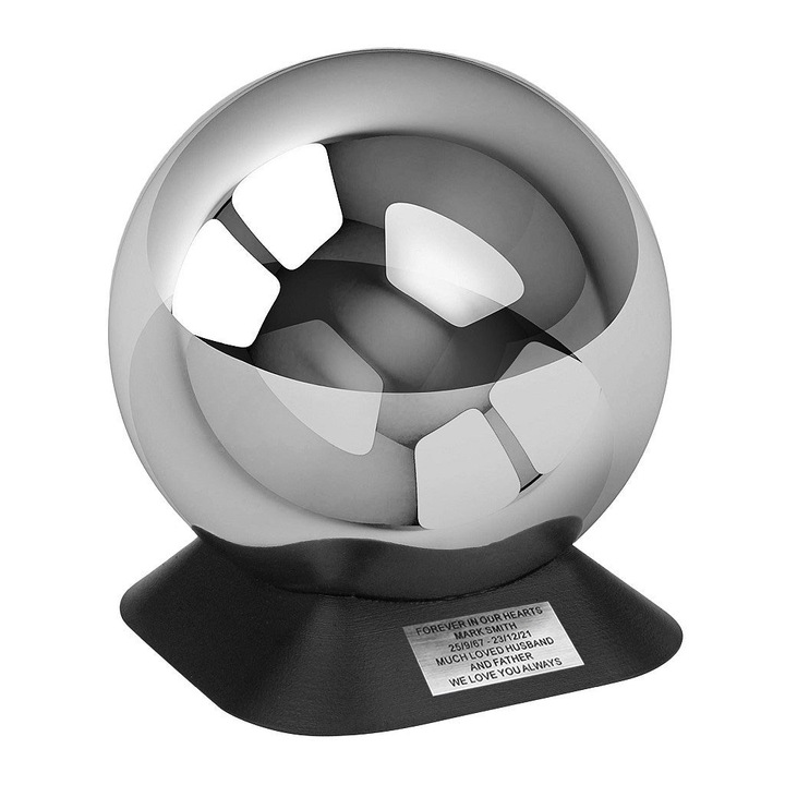 Urna incinerare cenusa Remember Forever, inox/ABS, negru/argintiu