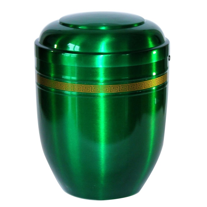 Urna crematorie din aluminiu, Remember Forever, verde, noua, pentru animale