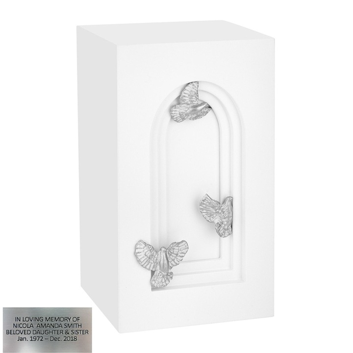 Urna pentru cenusa crematorie, Catedrala Unique Modern, Remember Forever, alb, pentru adult