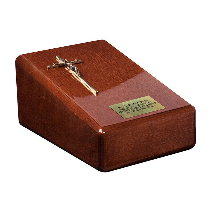 Urna de incinerare pentru cenusa din lemn de arin nou goala