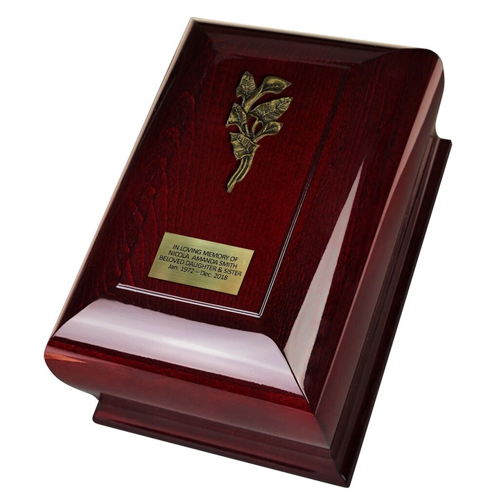 Urna de incinerare pentru cenusa din lemn de fag nou goala