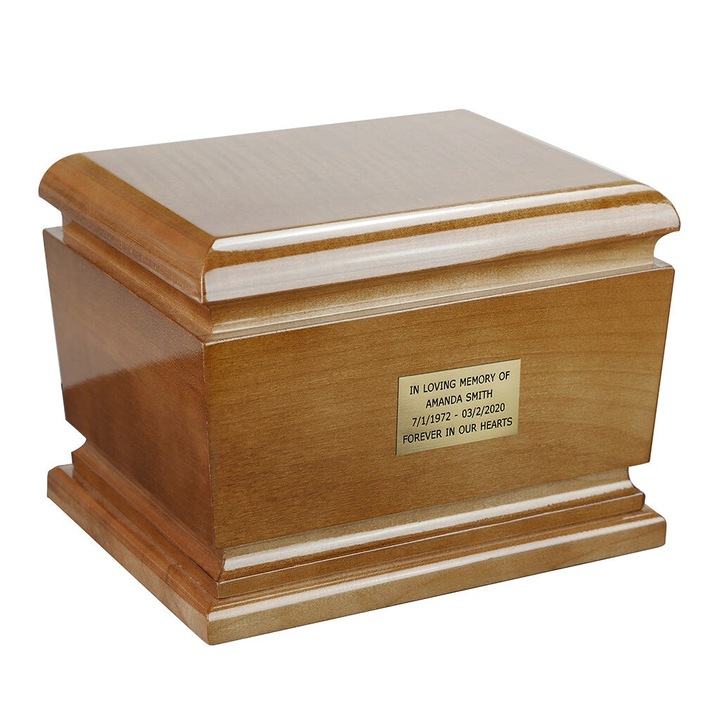 Urna de incinerare pentru cenusa din lemn de mesteacan nou goala