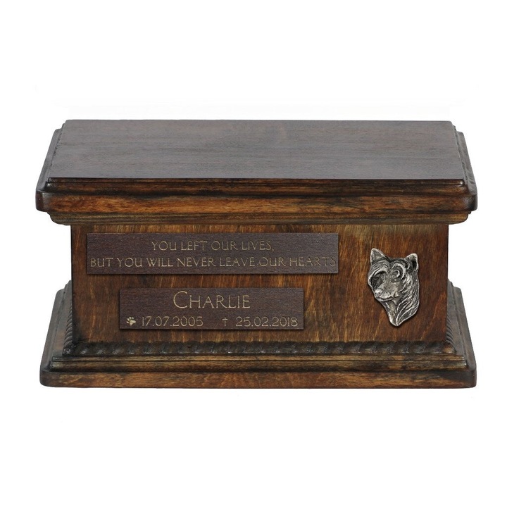 Urna de crematie pentru cenusa, Remember Forever, din lemn de mesteacan, noua, 44cm