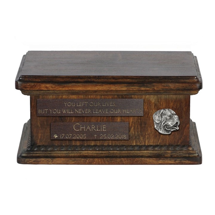 Urna de crematie pentru animale, Remember Forever, din lemn de mesteacan, noua, goala, 48x30x20cm