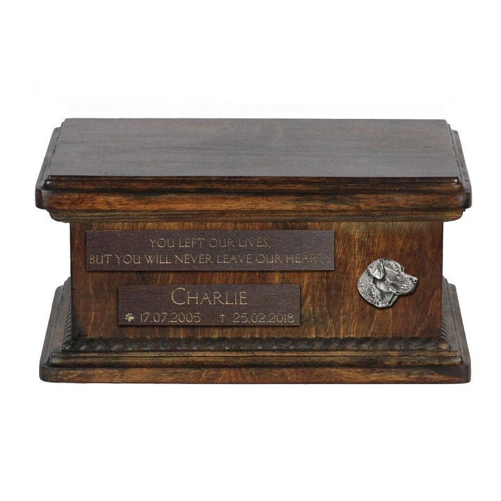 Urna de incinerare pentru cenusa din lemn de mesteacan nou goala, P-ARTDOG-SMALL_BOX-59
