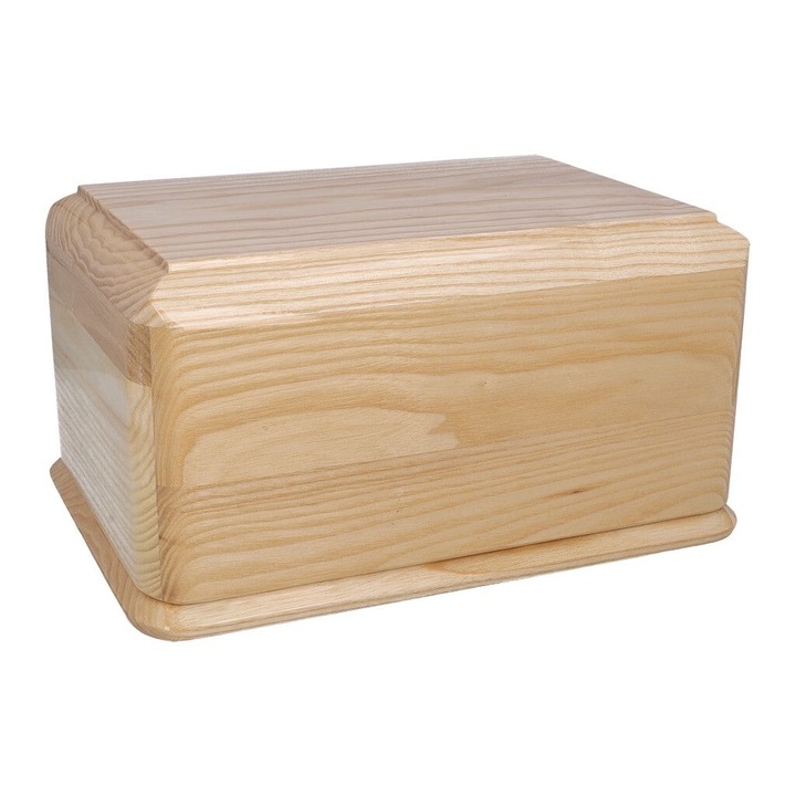 Дървена урна за кремация от дъб, Remember Forever, нова, за пепел, модел W-WU49-LIGHT-PLAIN-PN