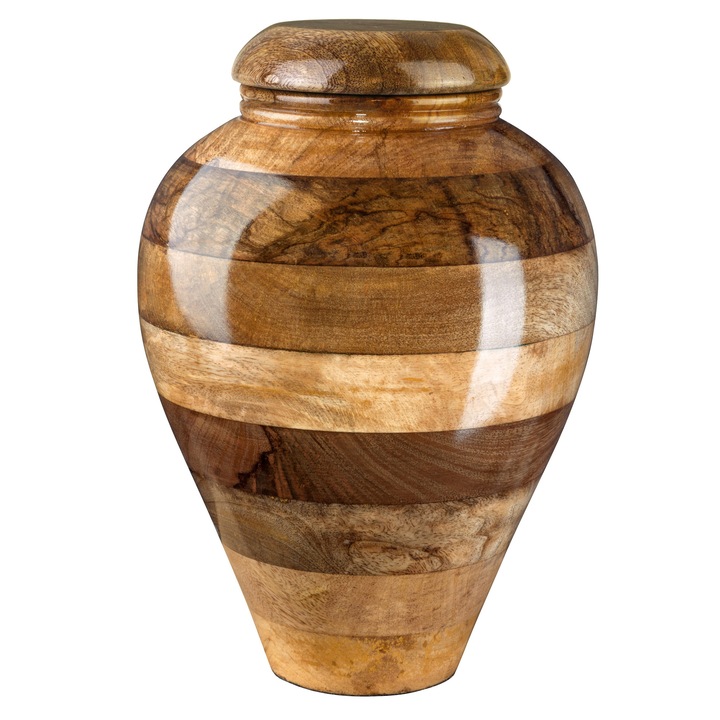 Grozava urna de incinerare Mango de dimensiuni medii. Omagiu frumos si de durata pentru o persoana draga pierduta. (WU50M)
