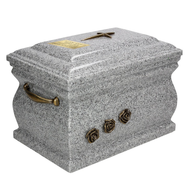 Urna crematorie pentru animale, Remember Forever, mix compozit si granit, noua, 30x20cm