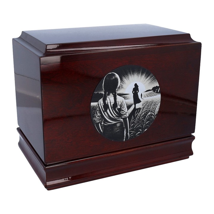 Urna crematorie pentru animale, Remember Forever, din lemn de mesteacan, noua, goala