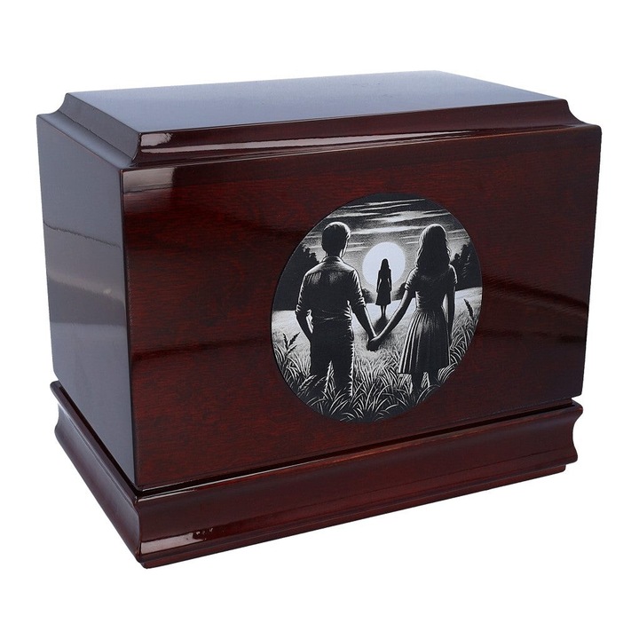 Urna crematorie pentru animale, Remember Forever, din lemn de mesteacan, noua, goala