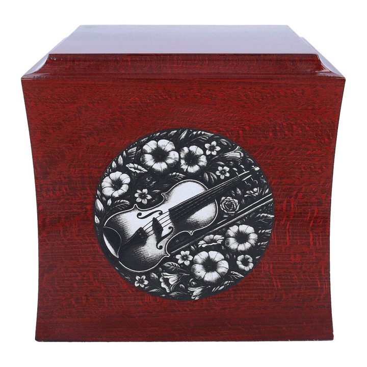 Urna crematorie din lemn de fag, Remember Forever, noua, pentru cenusa, W-DN21-VIOLIN-D1-PN