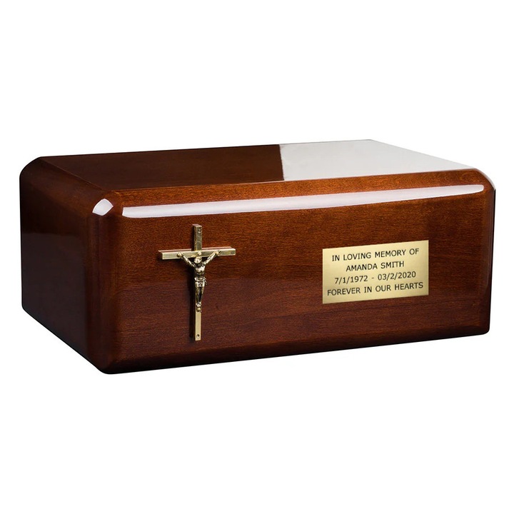 Urna pentru cenusa din lemn de arin Remember Forever, maro