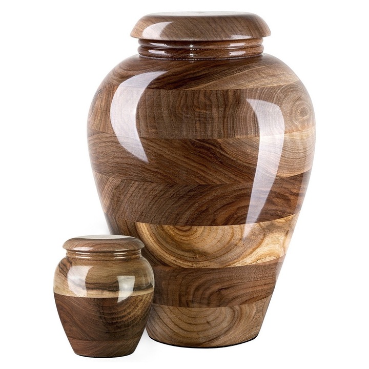 Uimitor si foarte special italian Walnut Cremation Funeral urna pentru cenusa, Cremation Urna / keepsake