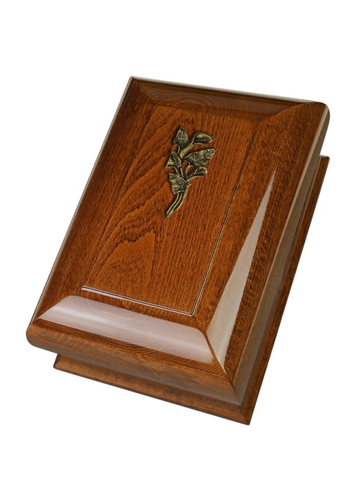 Urna crematorie din lemn de fag, Remember Forever, noua, goala, 30x20cm