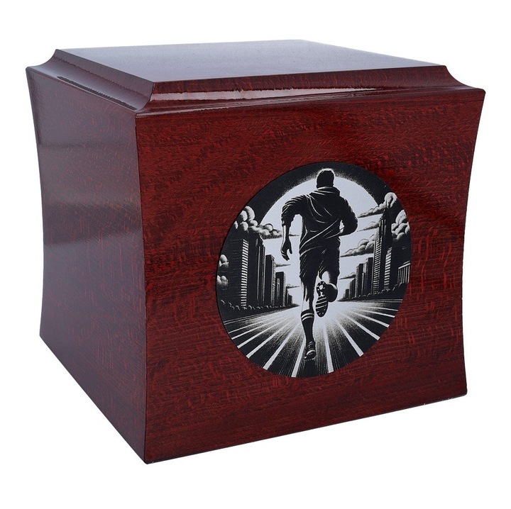 Urna de cenusa, din lemn, Remember Forever, goala, maro