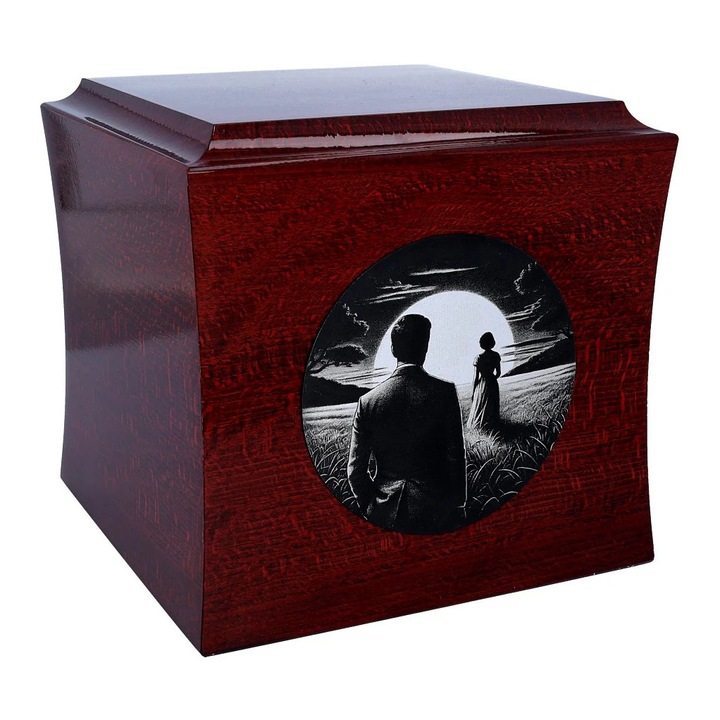 Urna de incinerare din lemn pentru sotie, Remember Forever, decorativa, moderna