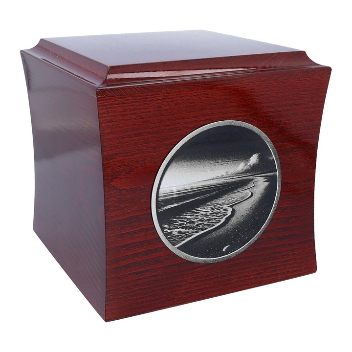 Urna pentru cenusa funerara, Remember Forever, tematica oceanica, tropicala, 30x20cm