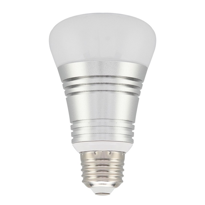 RGB WiFi-s okosizzó 11W, Longziming, 16 millió színárnyalat, Alexa és Google Home kompatibilis, E27, 12,5x6cm