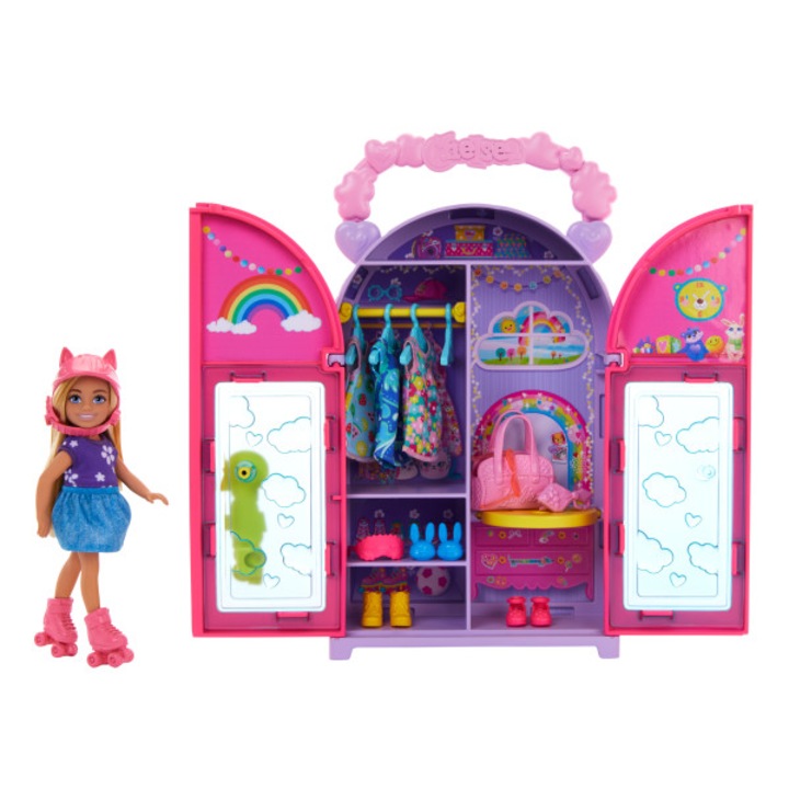 Комплект кукли Chelsea, Mattel, 15 аксесоара, многоцветен, компактен размер
