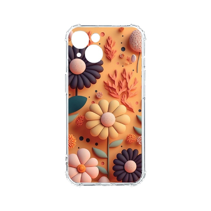 Силиконов калъф BestCase за Apple iPhone 15, Happy Flowers, Air-Cushion Technology, 1.5MM, Anti Shock, AS 1149
