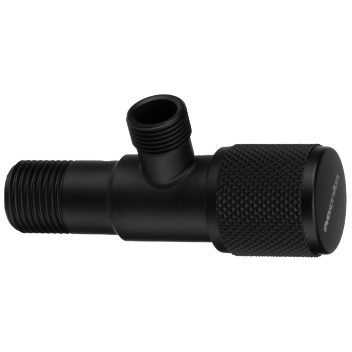 Robinet Coltar Inox Negru cu Cap Armatura Ceramic 1186 / De[inch]: 3/8, Di[inch]: 1/2