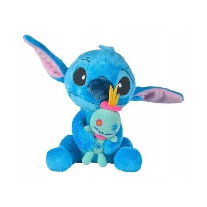Jucarie de plus Stitch cu Scrump, Simba, 25cm, material moale, siguranta pentru copii