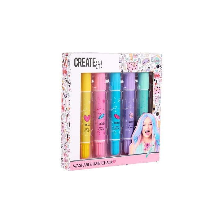 Set 5 crete colorate pentru par CREATE IT!, Multicolor